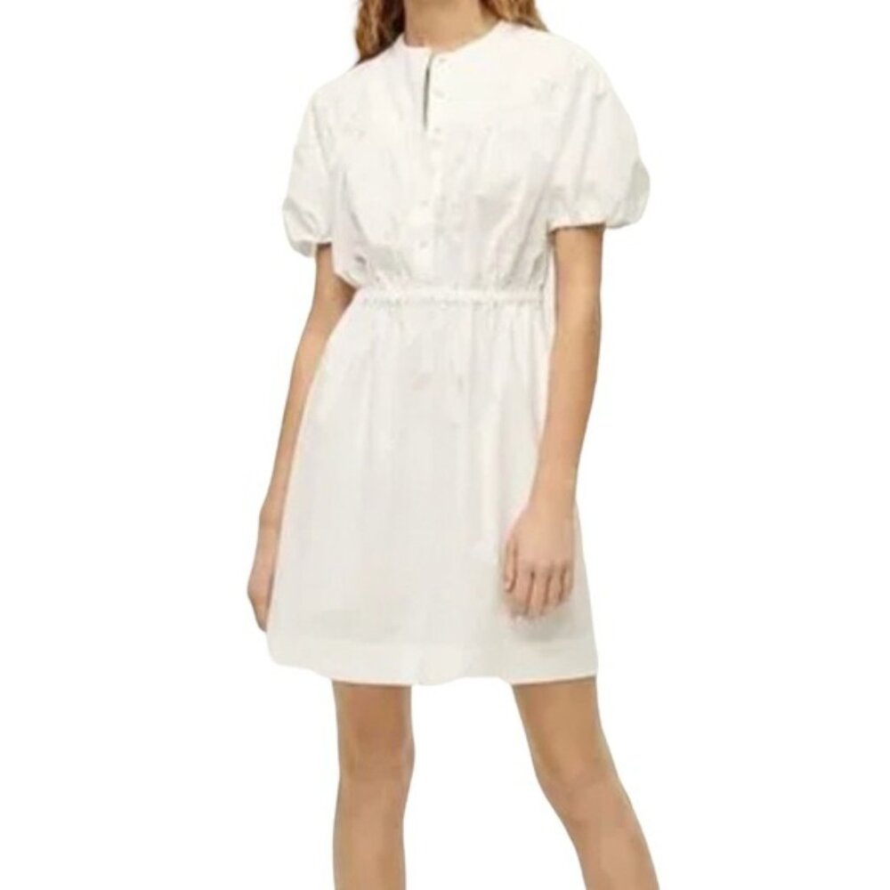 J. Crew Puff sleeve Cotton Poplin Shirtdress White Size Medium and Large NWT
